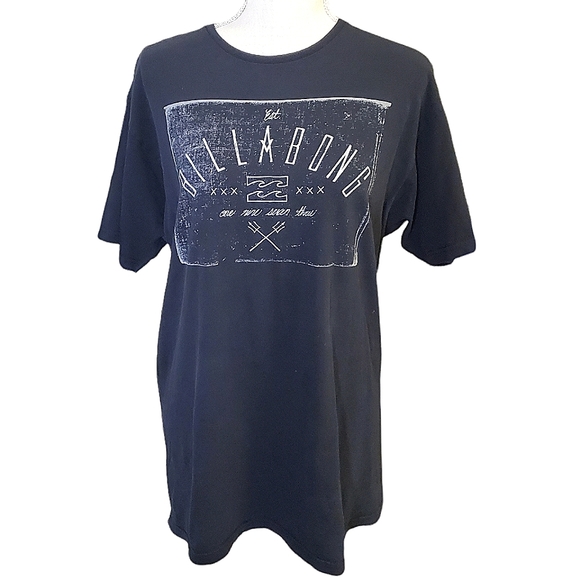 Billabong Tops - BILLABONG | Women's black with brand graphic front short-sleeve t-shirt. Size L.